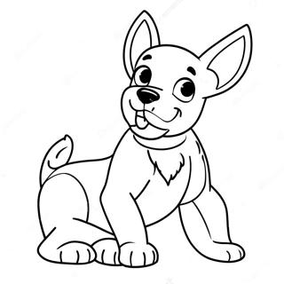 Page à colorier chiot Malinois belge joueur | Page de coloriage Malinois belge