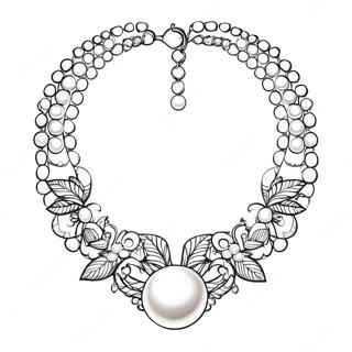 Page à colorier de collier de perles brillant | Page de coloriage Perle