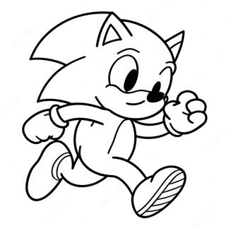Page à colorier de Sonic courant vite | Page de coloriage Sonic Superstars