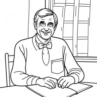 Page à colorier M. Rogers | Page de coloriage M. Rogers