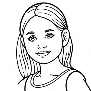Page à colorier Portrait Réaliste de Fille | Page de coloriage Fille Réaliste