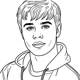 Page à colorier de Justin Bieber | Page de coloriage Justin Bieber