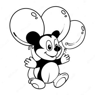 Page à colorier d'Oswald avec des ballons colorés | Page de coloriage Oswald