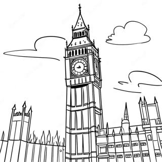 Page à colorier de Big Ben à Londres | Page de coloriage Angleterre