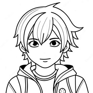 Page à colorier du personnage anime emo garçon | Page de coloriage Garçon Emo Anime