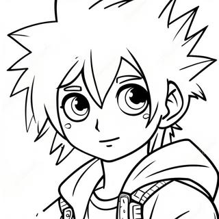 Page à colorier du garçon emo cool avec des cheveux en piques | Page de coloriage Garçon Emo Anime