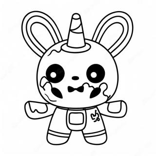 Page à colorier du personnage Glitchtrap mignon | Page de coloriage Glitchtrap