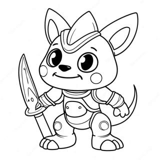 Page à colorier de Protogen Mignon avec Accessoires | Page de coloriage Protogen