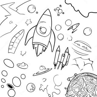 Page à colorier Aventure Spatiale Point à Point | Page de coloriage Point à Point