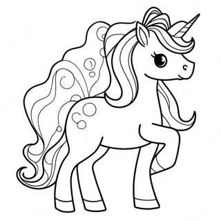 Page à colorier licorne scintillante | Page de coloriage Éclat