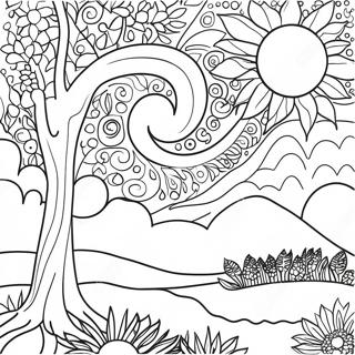 Page à colorier nuit étoilée pailletée | Page de coloriage Éclat