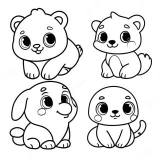 Page à colorier adorables animaux bébés | Page de coloriage Bébés