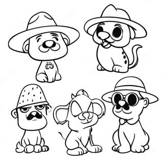 Page à colorier de personnages espagnols colorés | Page de coloriage Spanishtuff