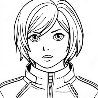 Page à colorier de Mikasa Ackerman | Page de coloriage Mikasa