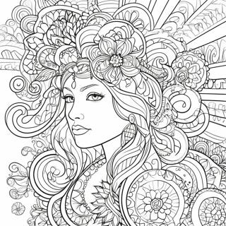 Page à colorier avancée avec des designs complexes | Page de coloriage Expert