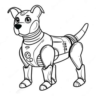 Page à colorier Chien Robot | Page de coloriage Chien Robot