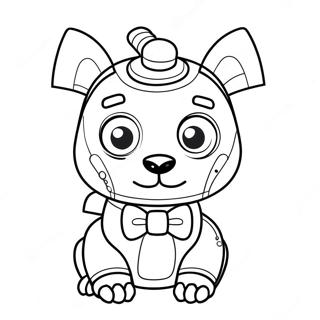 Page à colorier Chien Robot Mignon avec Nœud Papillon | Page de coloriage Chien Robot