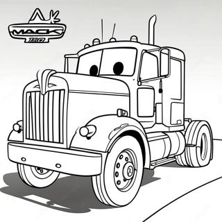 Page à colorier du camion Mack coloré | Page de coloriage Voitures Mack