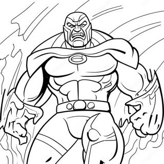 Page à colorier de Darkseid menaçant en bataille | Page de coloriage Darkseid