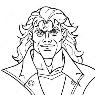 Page à colorier de Dio avec un fond coloré | Page de coloriage Dio