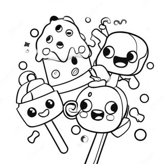 Page à colorier des personnages colorés de Candy Crush | Page de coloriage Candy Crush