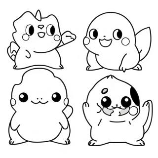 Page à colorier évolution Pokémon | Page de coloriage Évolution de Pokemon