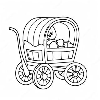 Page à colorier d'un wagon de dessin animé mignon | Page de coloriage Wagon