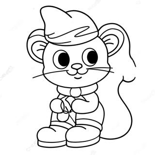 Page à colorier Mort Puss in Boots aventurier | Page de coloriage Mort Chat Botté