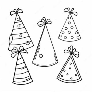 Page à colorier de chapeaux de fête colorés | Page de coloriage Chapeaux