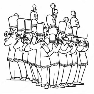Page à colorier de la fanfare festive du défilé | Page de coloriage Parade