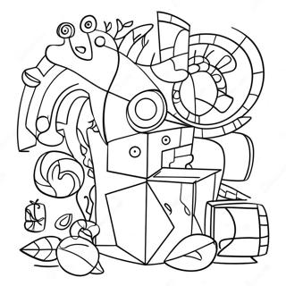 Page à colorier du cubisme | Page de coloriage Cubisme