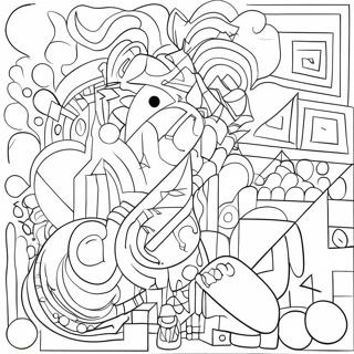 Page à colorier des formes abstraites du cubisme | Page de coloriage Cubisme
