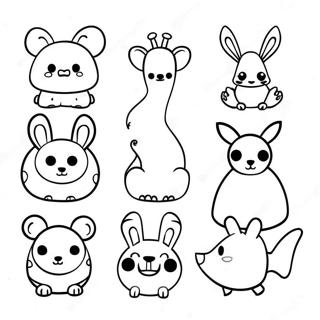 Page à colorier des silhouettes d'animaux minimalistes | Page de coloriage Minimaliste