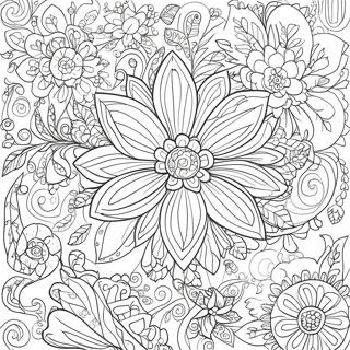 Page à colorier motifs floraux détaillés | Page de coloriage Intriqué