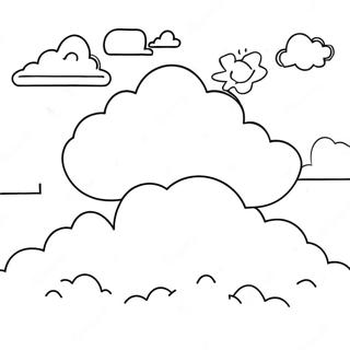 Page à colorier de nuages célestes | Page de coloriage Ciel