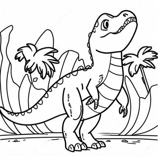 Page à colorier d'Indominus Rex rugissant | Page de coloriage Indominus Rex