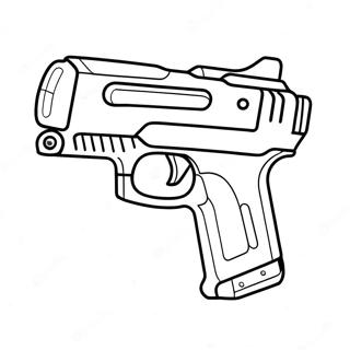 Page à colorier de pistolet Nerf | Page de coloriage Fusil Nerf
