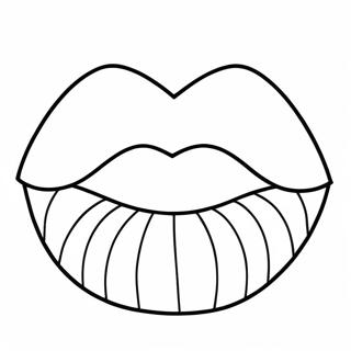 Page à colorier de lèvres de dessin animé mignon | Page de coloriage Lèvres