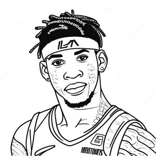 Page à colorier Ja Morant | Page de coloriage Ja Morant