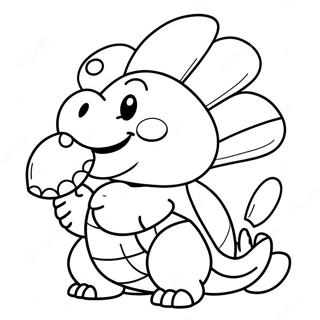 Page à colorier Koopa mignon avec une coquille | Page de coloriage Koopa