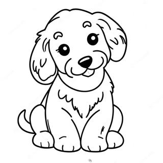 Page à colorier chiot Goldendoodle | Page de coloriage Goldendoodle