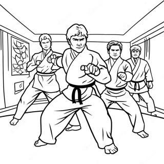 Page à colorier du dojo Cobra Kai | Page de coloriage Cobra Kai