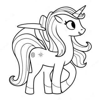 Page à colorier de la princesse Celestia étincelante | Page de coloriage Princesse Celestia