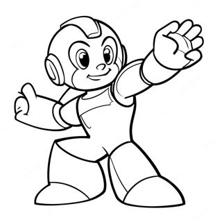 Page à colorier MegaMan en action | Page de coloriage MegaMan