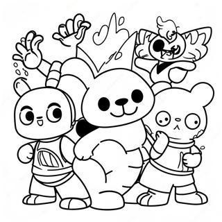 Page à colorier Personnages Krew en action | Page de coloriage Krew