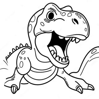Page à colorier de T-Rex rugissant | Page de coloriage Parc Jurassique