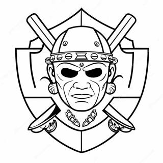 Page à colorier du logo des Raiders | Page de coloriage Voleurs