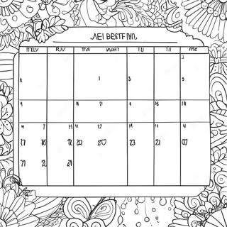 Page à colorier de calendrier | Page de coloriage Calendrier