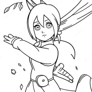 Page à colorier Sakura Haruno en Action | Page de coloriage Naruto