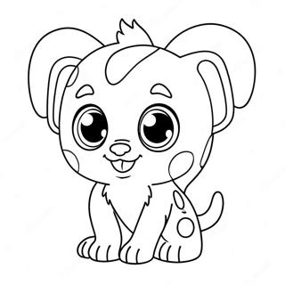 Page à colorier de mignon Beanie Boo avec de grands yeux | Page de coloriage Beanie Boo
